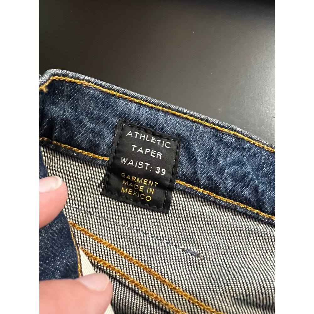 Ace Rivington Mens Athletic Taper Candiani Denim Jeans Dirty Vintage 39x34 NWT - Picture 5 of 15